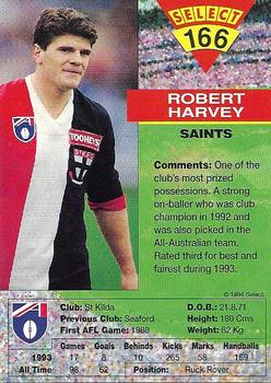 1994 Select AFL #166 Robert Harvey Back